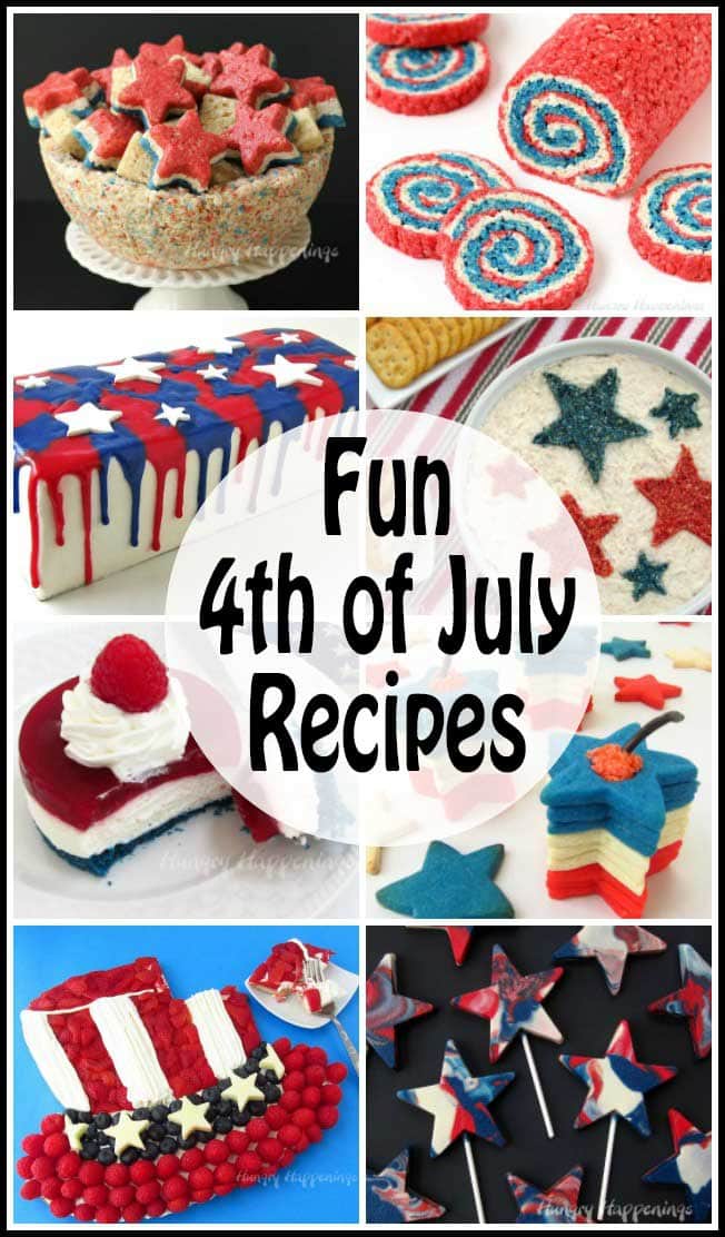 Make fun 4th of July recipes for your party or picnic. These red, white and blue desserts and appetizers will make your guests "ooh and aah."