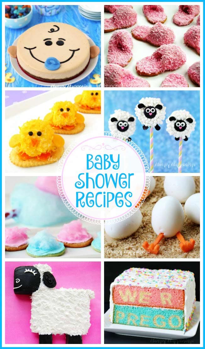 Add some sweet touches to a baby shower by making some adorably cute desserts and appetizers. These fun Baby Shower Recipes are sure to make the mother-to-be smile.