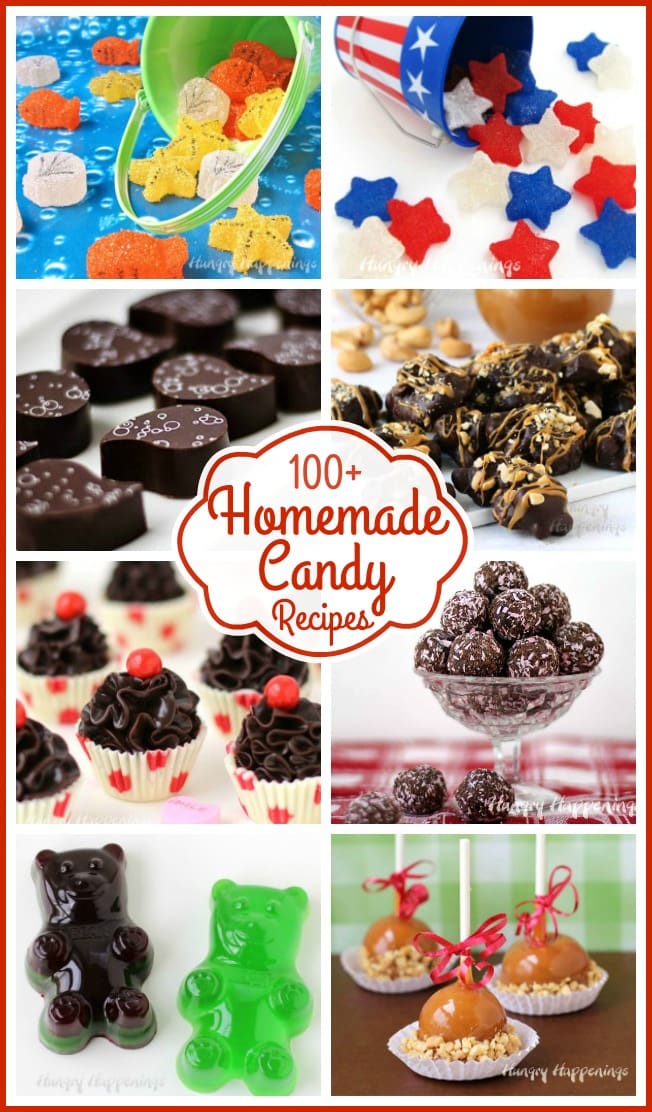 Learn how to make homemade candy including handmade chocolates, gumdrops, fudge, chocolate dipped pretzels, chocolate bark, and more. 