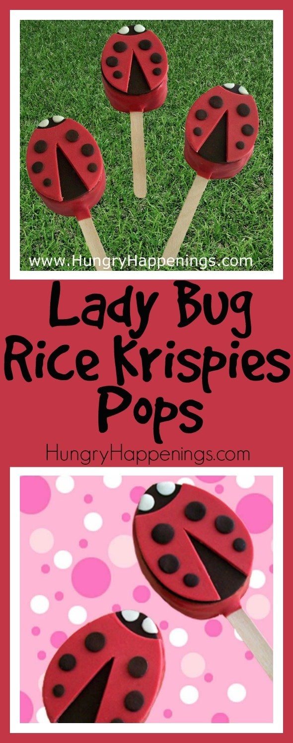 Make your kids these adorable Ladybug Rice Krispies Pops for Valentine's Day or a bug-themed birthday party. Each lollipop is decorated with colorful modeling chocolate.