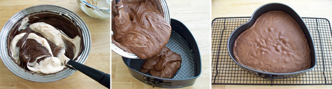 bake flourless chocolate cake in a heart-shaped springform pan
