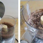 Use a food processor to make the best chocolate ganache then whip it to use as frosting to make the ultimate chocolate cupcakes.