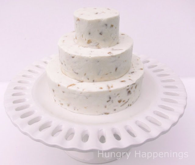 cheese ball wedding cake put together