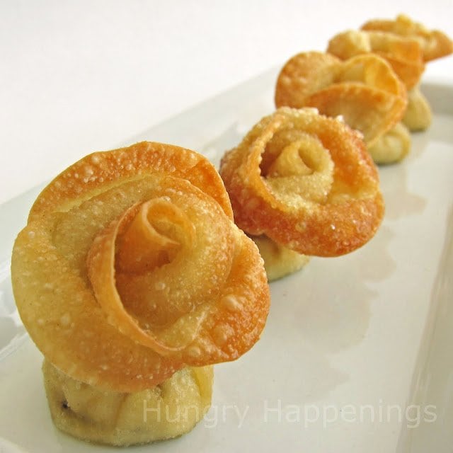Looking for a beautiful appetizer to make? Try making this Beautiful Bouquet of Fried Won Ton Roses! Normal roses are beautiful but these are mouth-wateringly delicious!
