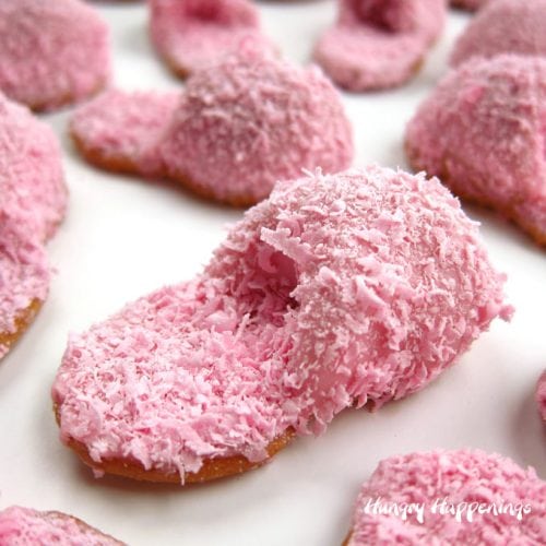 How to make Pink Fuzzy Slipper Cookies - Hungry Happeings
