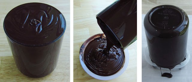how to make a chocolate jar using melted and tempered dark chocolate. 