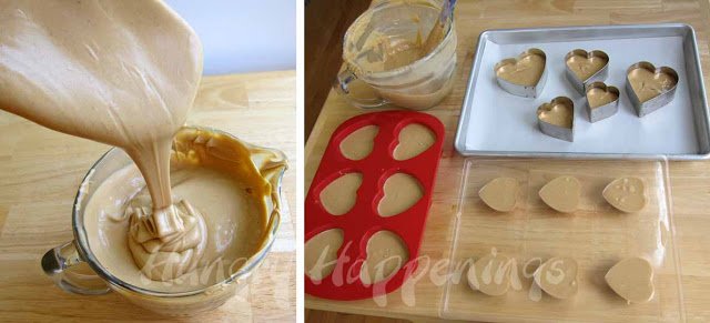 make peanut butter fudge hearts using cookie cutters, candy molds, and silicone molds