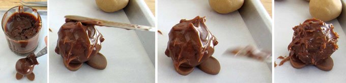 Dip peanut butter fudge balls into milk chocolate ganache to make adorably cute Easter bunnies.