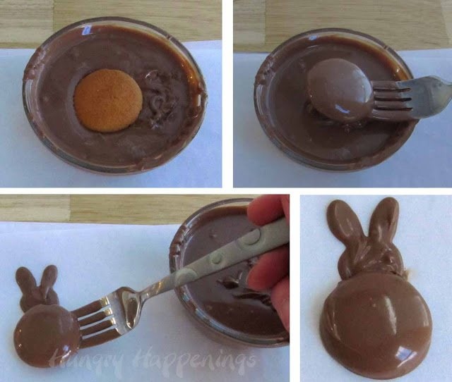Peter Cottontail is on his way down the bunny trail! Have some fun with your kids and make these delicious Chocolate Bunny Silhouettes to show him hopping away!