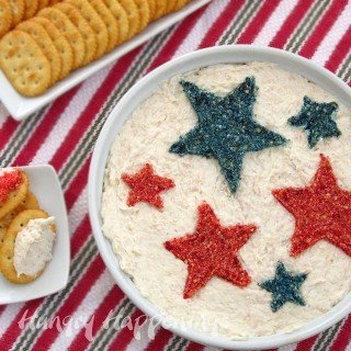 4th of July Appetizer - red, white, and blue appetizer recipe.