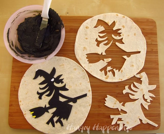 Put those pumpkin carvers to use in another way and make this Halloween Tortilla Appetizer Decorated Using Pumpkin Carving Stencils! Make these delicious tortillas and fill them with anything you like and add any spooky design you want!