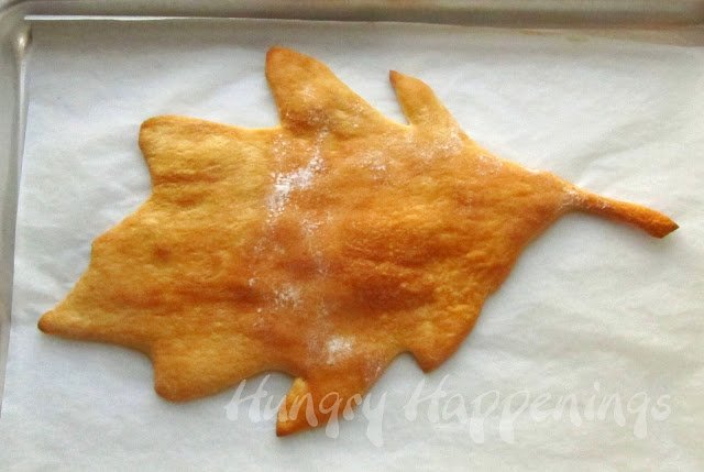baked leaf-shaped dough 