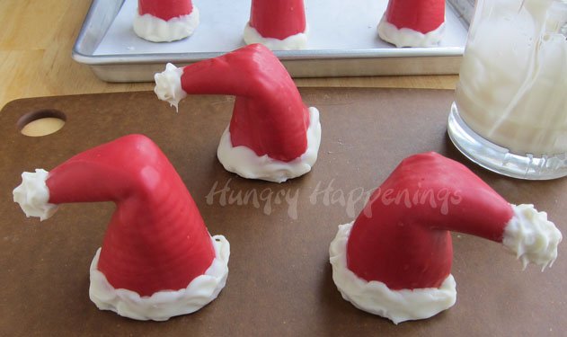 red Santa hat sugar cones.