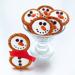 Cute pretzel snowmen