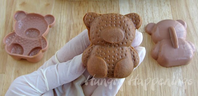 imprinted fudge bear out of plastic teddy bear mold. 