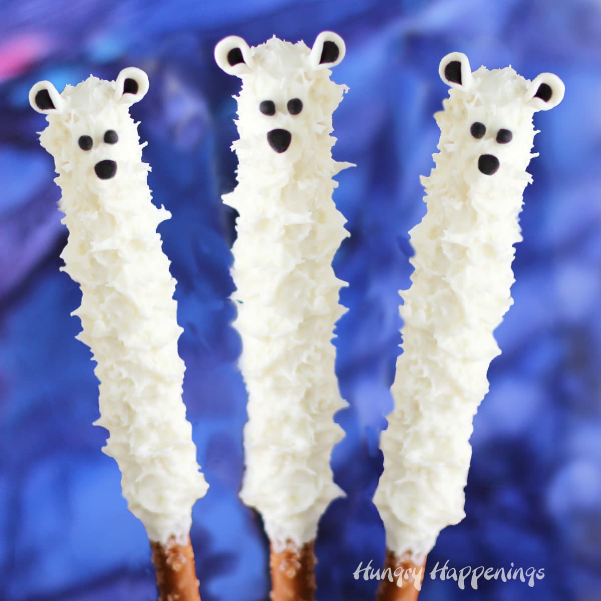 polar bear pretzel pops. 