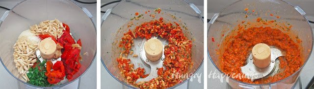 make roasted red pepper pesto in a food processor 