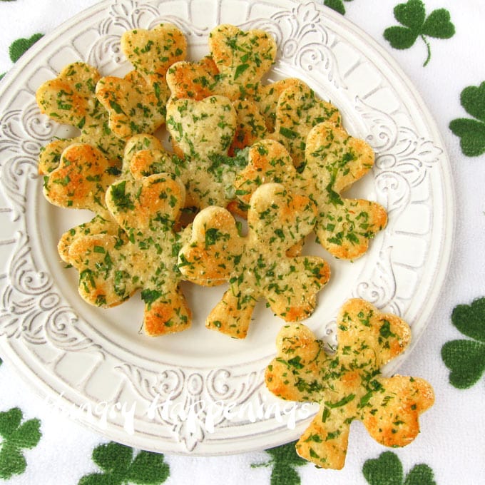 St. Patrick's Day appetizers and snack shamrock crakers