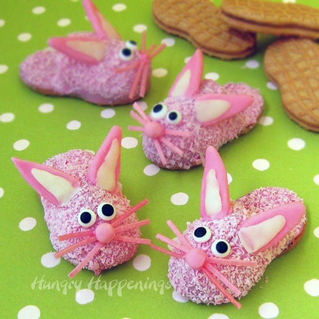 pink bunny slippers made from Nutter Butter Cookies. 