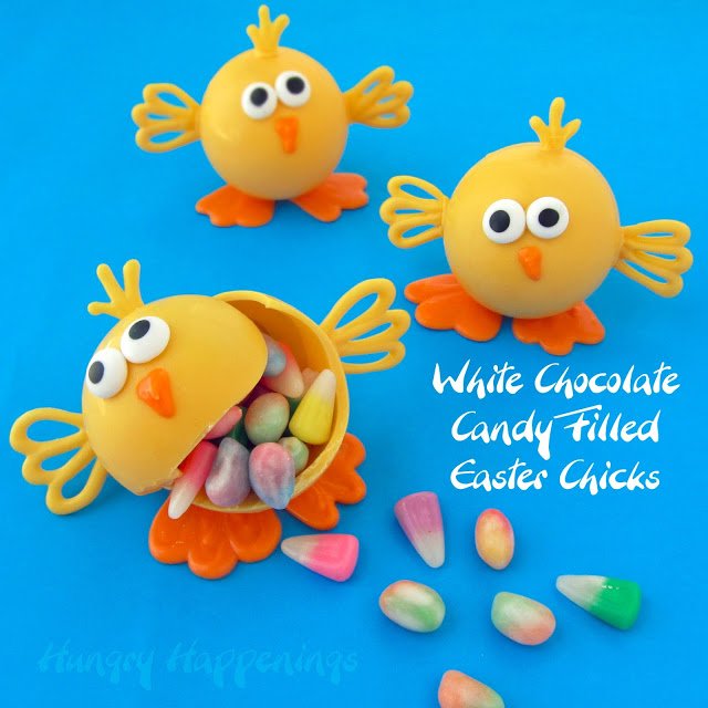 white chocolate candy-filled Easter chicks.