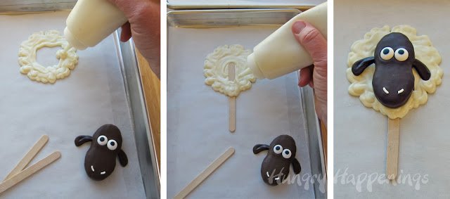 Looking for a cute project to do with your kids? Try making these adorable White and Dark Chocolate Nutter Butter Lamb Pops! Your party guests wont be able to stop eating these delicious treats!