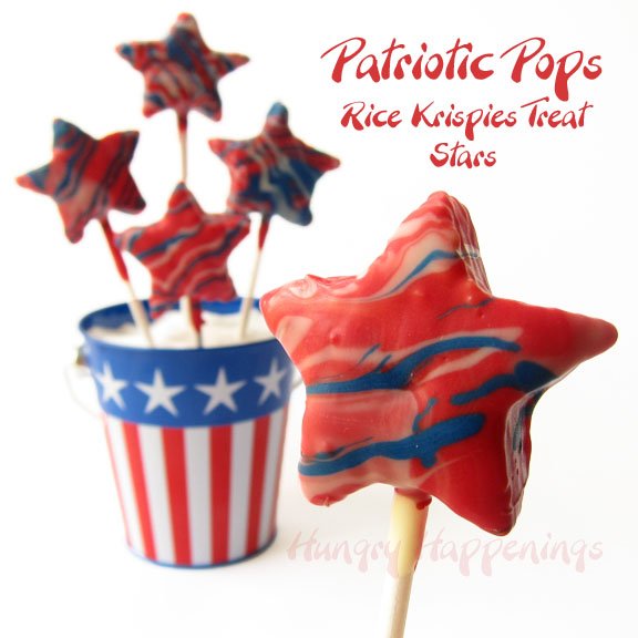 Patriotic pops rice crispy treats stars