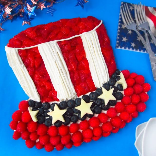 Uncle Sam Hat Fruit Pizza for 4th of July