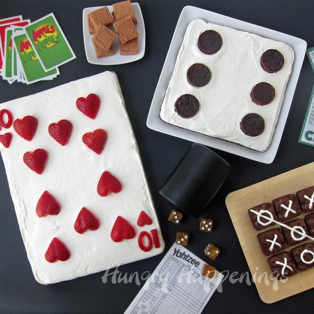 Serve some fun desserts for your Family Game Night and you'll win big. Transform brownies into a dice or a tic tac toe game and a cookie into a playing card to add even more fun to your family's game night. 