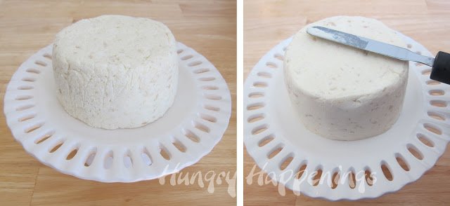 How to make a cheese ball birthday cake. 2
