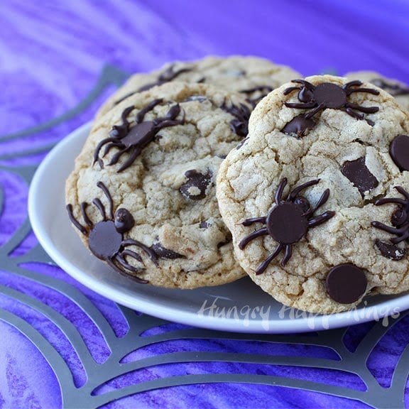 This Halloween leave these gruesome Spider Infested Chocolate Chip Cookies for your guests to find. No one can resist these homemade festive treats, but trust me they will freak out every time.