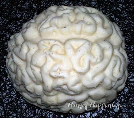 mashed potato brain made in a brain gelatin mold.