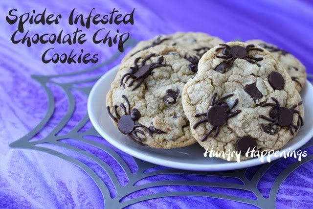 This Halloween leave these gruesome Spider Infested Chocolate Chip Cookies for your guests to find. No one can resist these homemade festive treats, but trust me they will freak out every time.