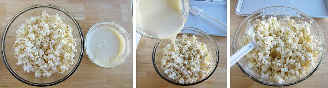 making white chocolate popcorn. 