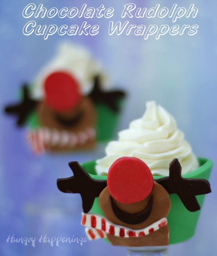 Rudolph Looks to the Sky Cupcake Wrapper | HungryHappenings.com