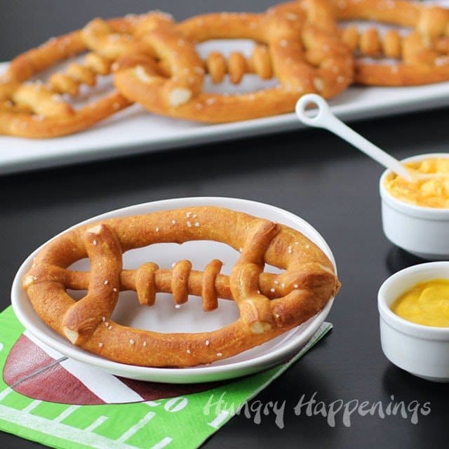 Personally, I LOVE soft pretzels and they are and always will be my soul mate. So trust me when I say these Salted Beer Soft Pretzel Footballs are a must have for any Super Bowl party.