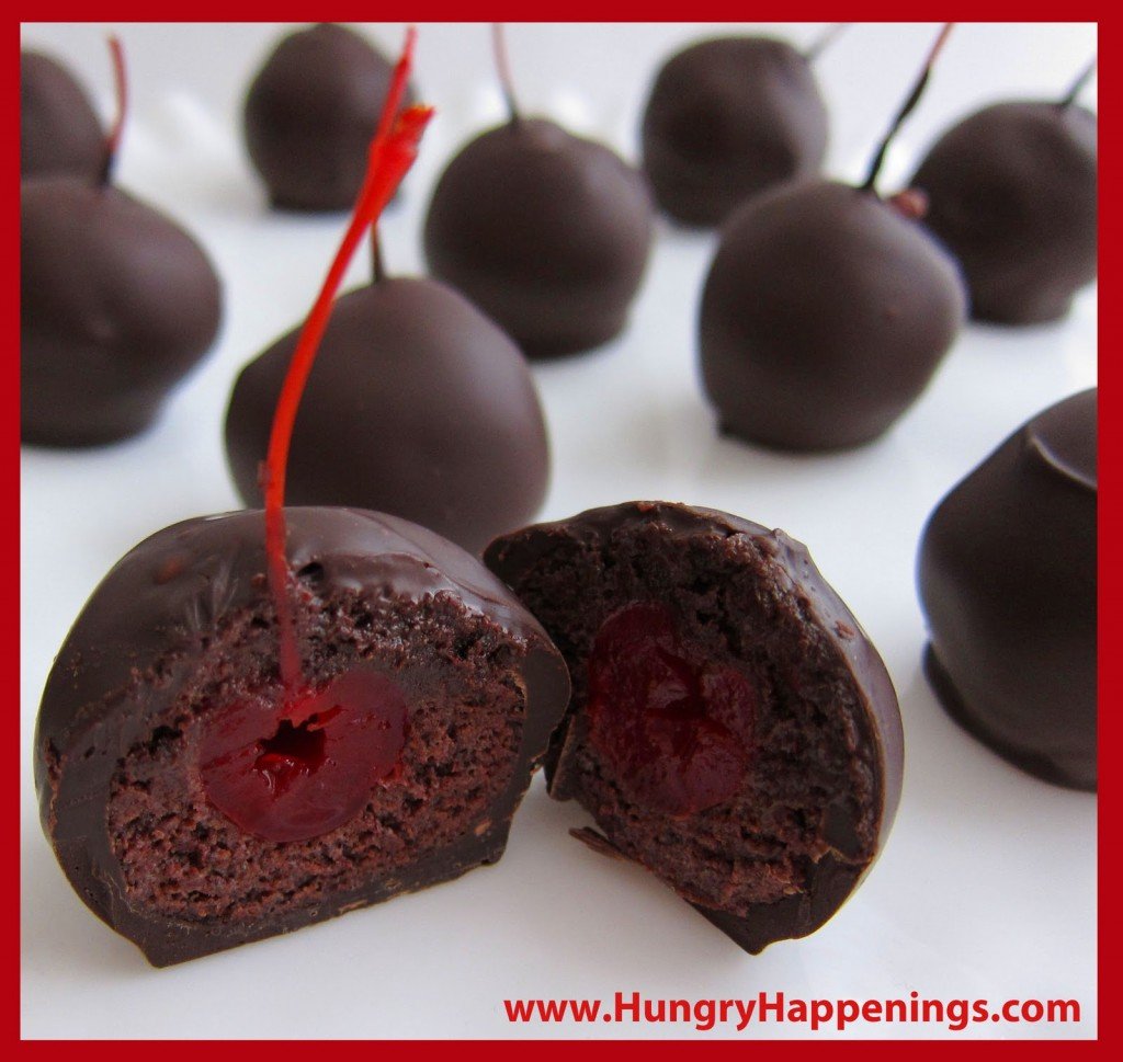 Sweet Chocolate Cherry Bombs | HungryHappenings.com