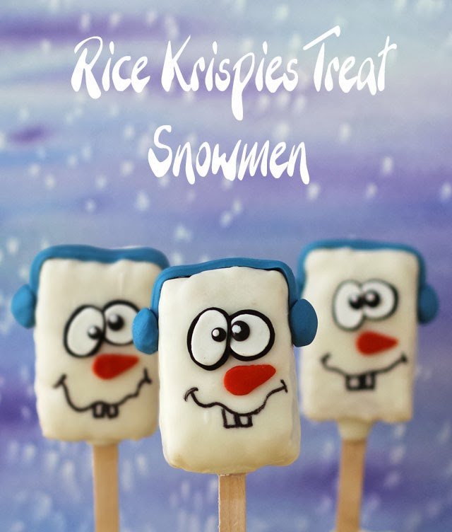 Silly Snowman Rice Krispie Treats | HungryHappenings.com