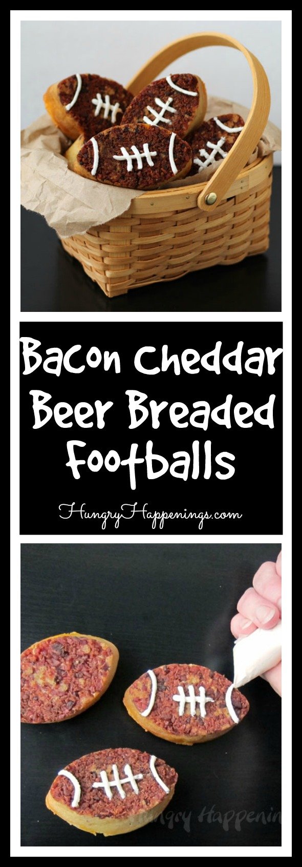 You've heard of a bread basket. But I don't think you've ever heard of one filled with Bacon Cheddar Beer Bread Footballs! Like come on, what isn't there to like in these delicious grains.