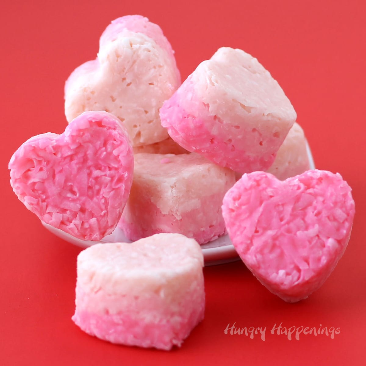 pink ombre coconut candy hearts