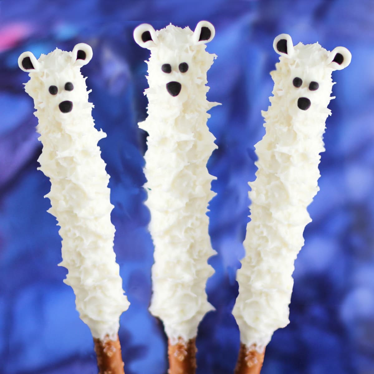 white chocolate pretzel polar bears.