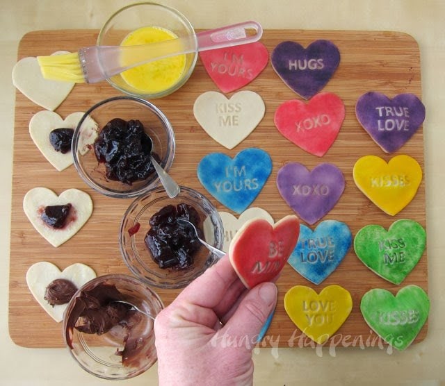 fill the conversation heart Pop-Tarts with jelly, Nutella, pie filling, or curd