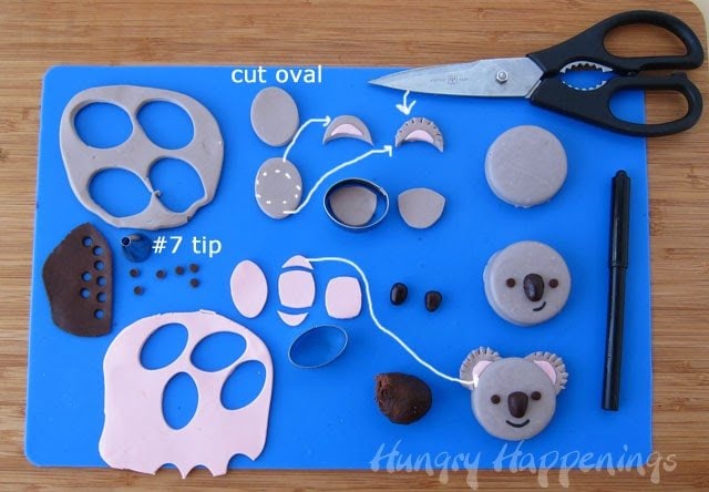 making OREO Koala Cookies using modeling chocolate. 