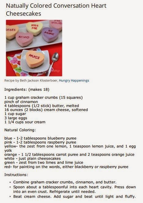 Naturally Colored Conversation Heart Cheesecakes - Hungry Happenings