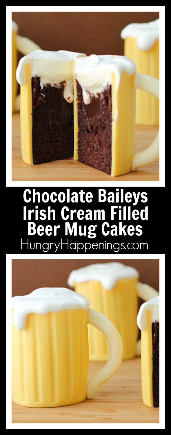 Most dads love an ice cold beer, so why not make their favorite beverage into an amazing Father's Day dessert? These Chocolate Baileys Irish Cream Filled Beer Mug Cakes are hilarious and delicious!