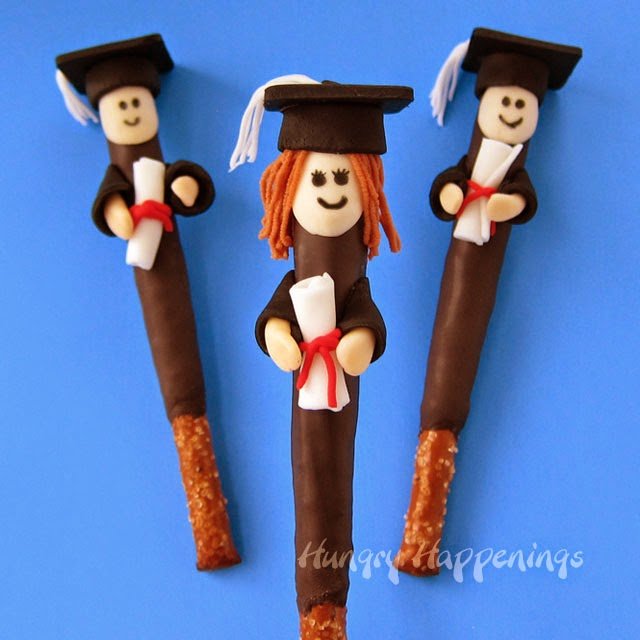 Chocolate Dipped Pretzel Graduates 
