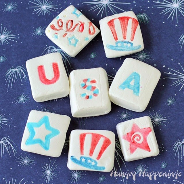 stamped 4th of July Marshmallows