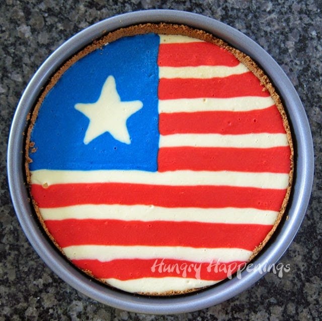 Flag Cheesecake for the 4th of July