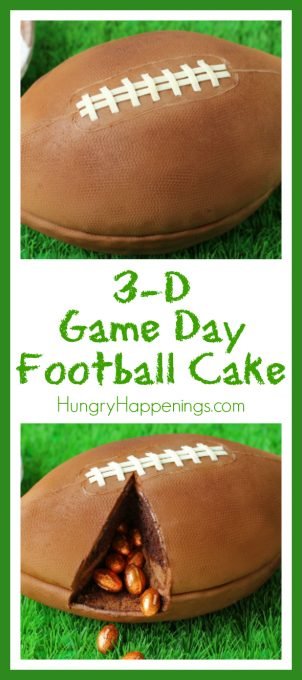 You'll score big if you serve this 3-D Game Day Football Cake on game day. Be careful and warn your guests that this isn't an actual football so they don't try to go and throw around the pig skin.