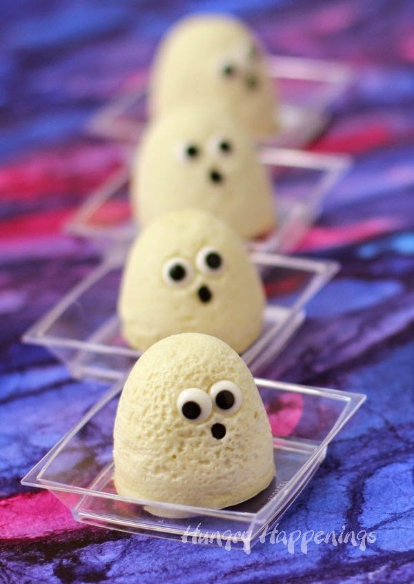 serve cheesecake ghosts for Halloween