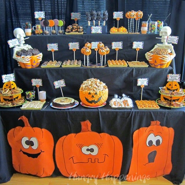 pumpkin carving party dessert table